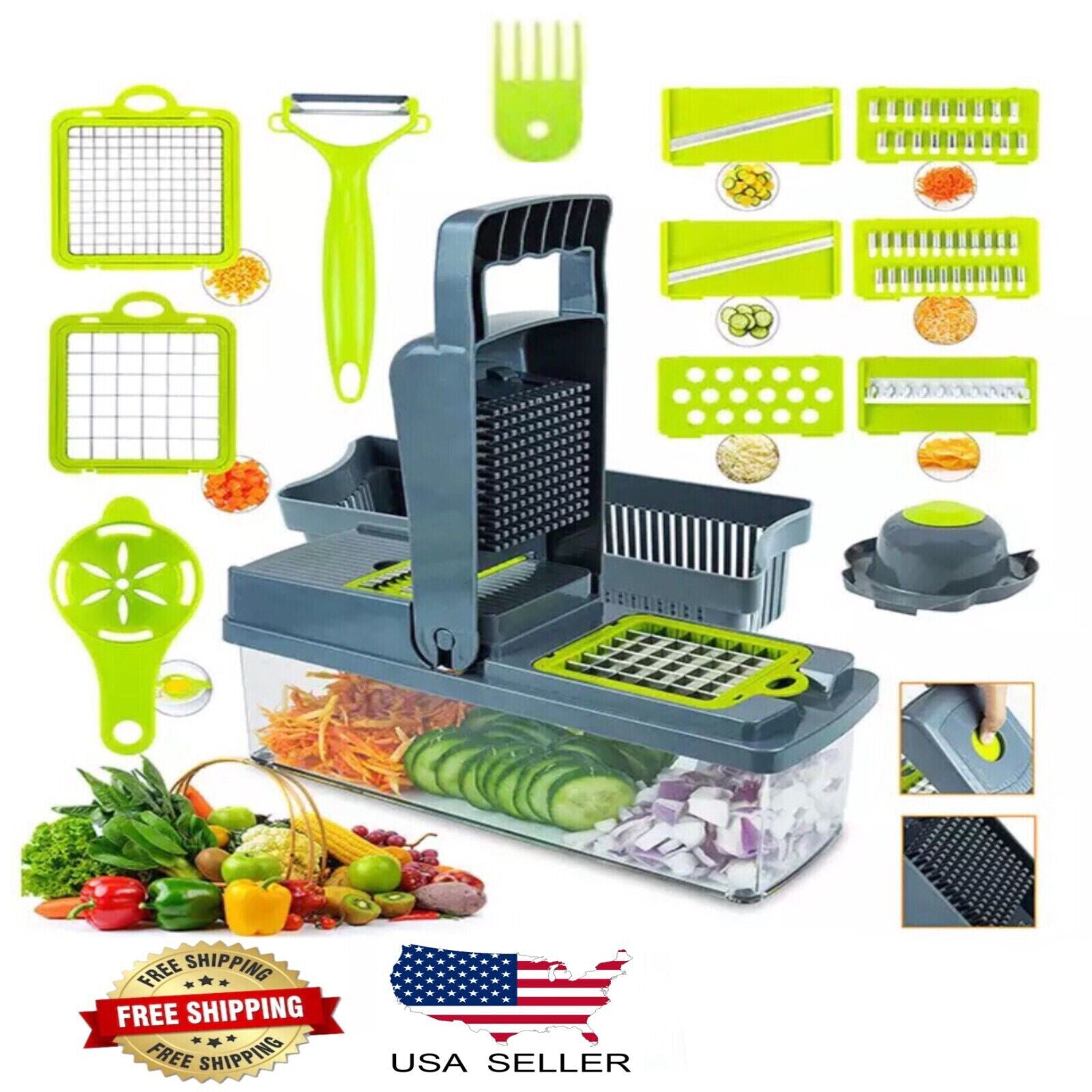 16pcs Multifunction Vegetable Chopper & Food Processor, Onion